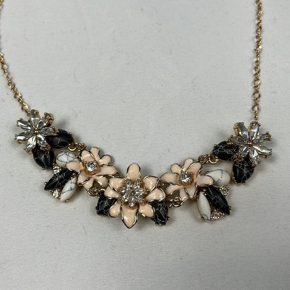 Kate Spade Blushing Bloom Floral Pastel Gold-Tone Large Statement Necklace - Picture 1 of 7